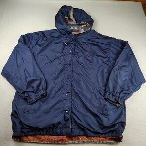 British Mist Jacket Mens sz M Hooded Reversible Windbreaker